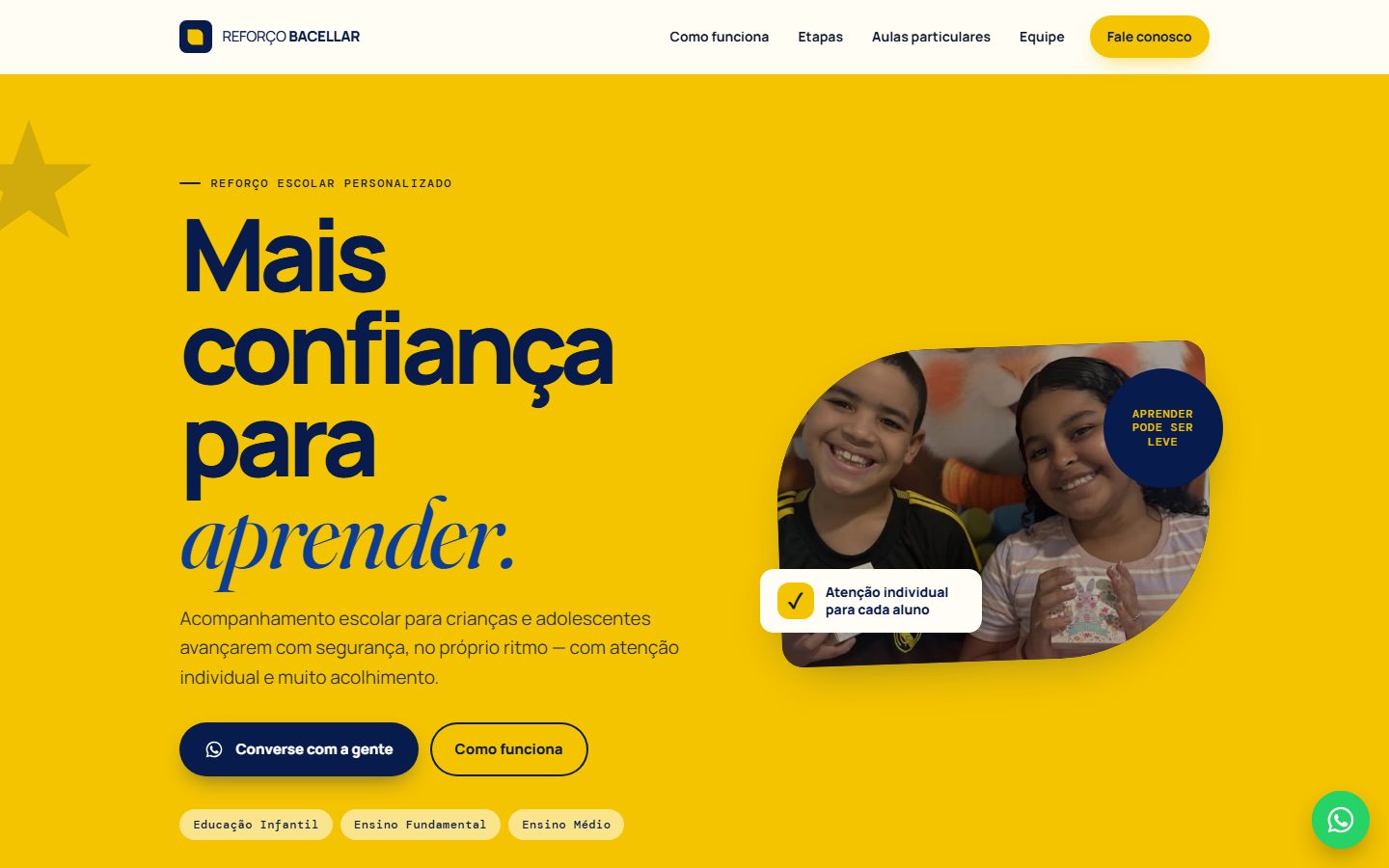 Tela do site Reforço Bacellar